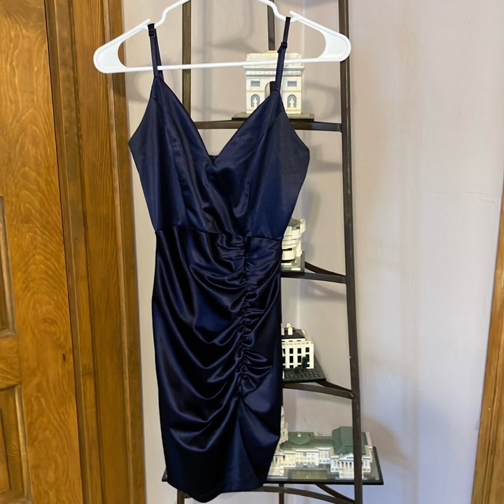 Satin formal mini dress
